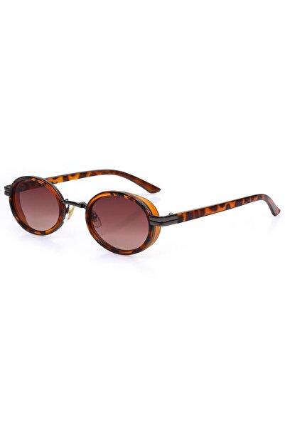 Angel Eyes Brown Glass Patterned Framed Unisex Sunglasses Ae9065c2