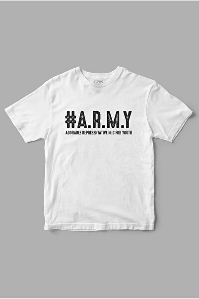 Gries Bts "ARMY" Yazı Baskılı Tişört