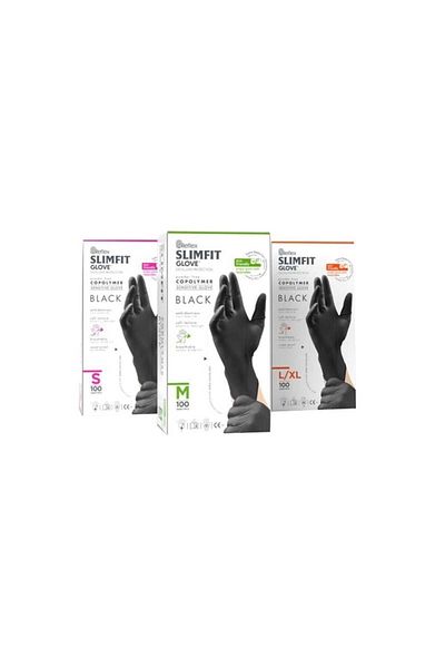 Reflex Slimfit Glove Disposable New Generation Technology Black Size M Gloves 100 Pack 20 Boxes