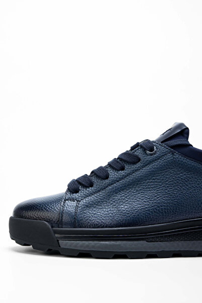 Tamer Tanca Ανδρικά παπούτσια από γνήσιο δέρμα Navy Blue Casual