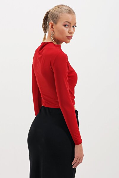 HAKKE Çapraz Büzgülü Crop BLUZ