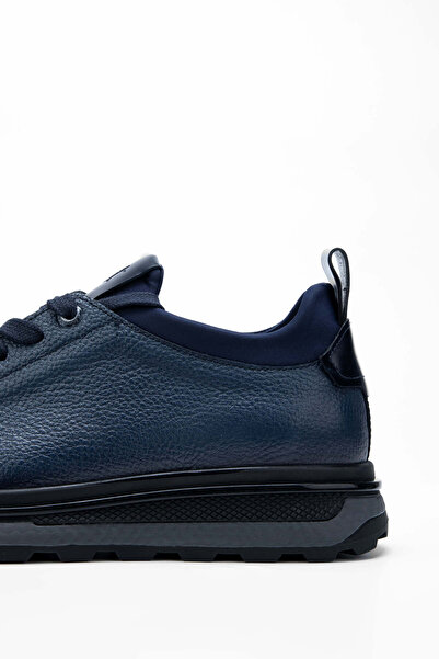 Tamer Tanca Ανδρικά παπούτσια από γνήσιο δέρμα Navy Blue Casual