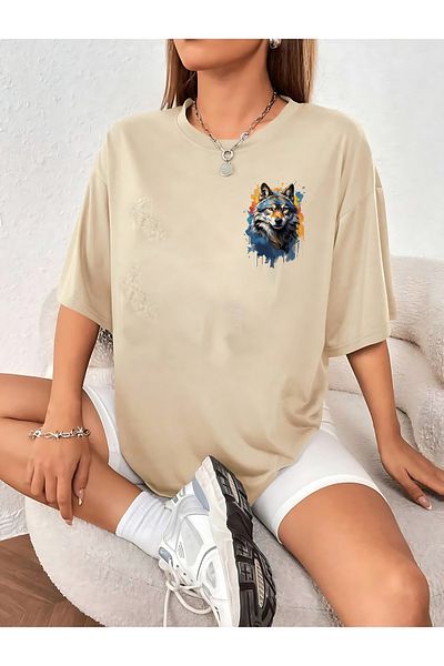 Pisa Art tricou cu imprimeu de lup
