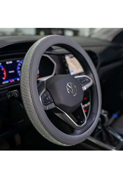 PlusOto Nissan Micra Uyumlu Plus Diamond Serisi Gri Taşlı Geçmeli Direksiyon ...
