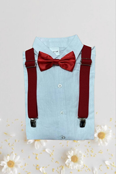 Nacar Erkek Çocuk 23 Nisan Uzun Kol Beyaz Gömlek Papyon Takımı Kutlama 024