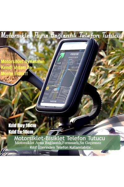 nextbuy Motosiklet-Bisiklet Telefon Tutucu Dikiz Ayna Bağlantılı Su Geçirmez ...