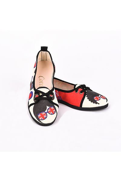 Cotto Shoes Štampano Šarene Lan Žene Baletanke