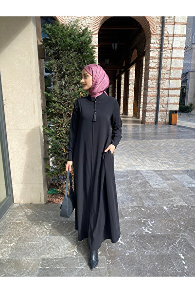 JALİA Chief Collar - Front Closed Zipper - Arm End Zippered Cuff - Pocket Full Flared (full Mevlana) Ferace