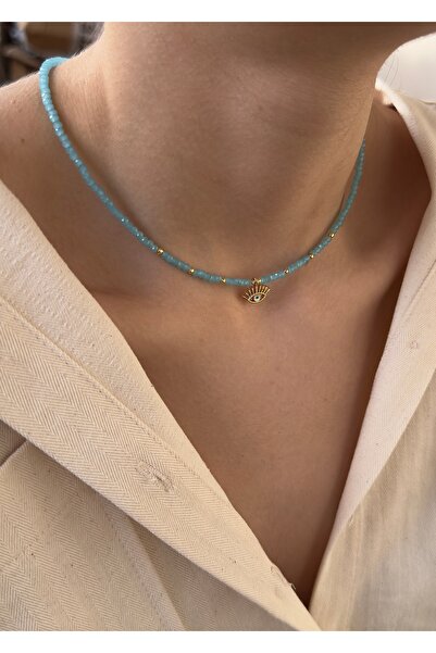 takıtarzım Kristal boncuk göz kadın kolye