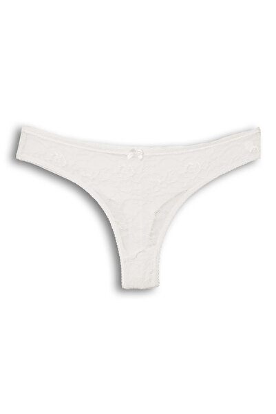 HNX 4'lü Önü Dantel Arkası Çift Kat Pamuklu Tanga Kadın Külot