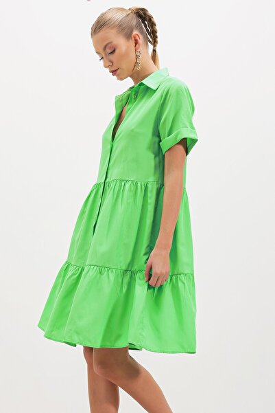 HAKKE Κοντό μανίκι φόρεμα με κουμπιά