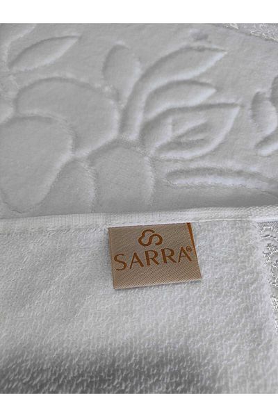 sarra 50x90cm SARRA ETAMIN FRINGED TOWEL - WHITE