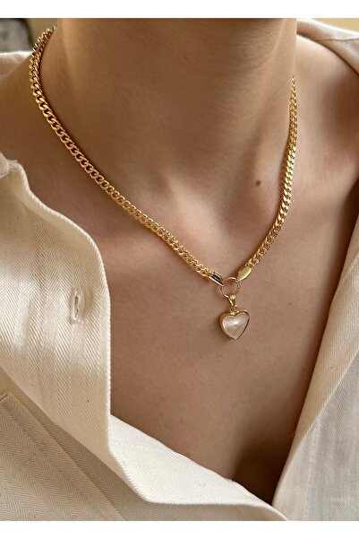 takıtarzım قلادة ذهبية على شكل قلب بسلسلة