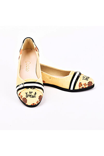 Cotto Shoes Štampani ženski baletski stanovi u boji platna