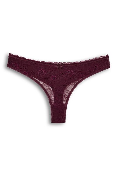 HNX 4-Piece Front Lace Back Double Layer Cotton Thong Women's Panties