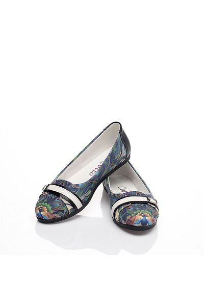 Cotto Shoes Balerini de damă din in colorat imprimat