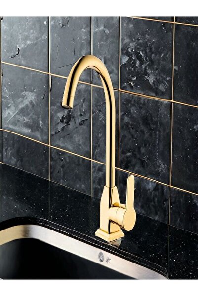 Kare Banyo Stil Mix Gold Eviye Bataryası (Uzun Borulu)