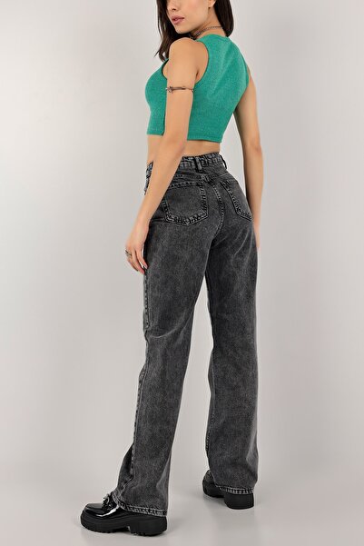 DRC trend Klie Smoke Color Lycra High Waist Loose Jeans Wide Leg Jeans