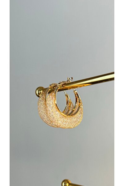 Ebru Atelier İthal İğne Örme Chunky Hoop Kararmaz Küpe