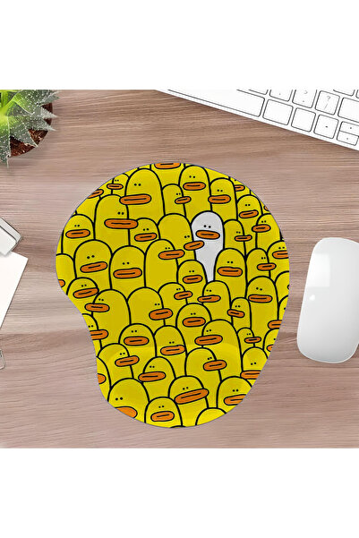 UcuruStore Λευκή πάπια ανάμεσα σε κίτρινες πάπιες, κομμένο οβάλ mouse pad με ...