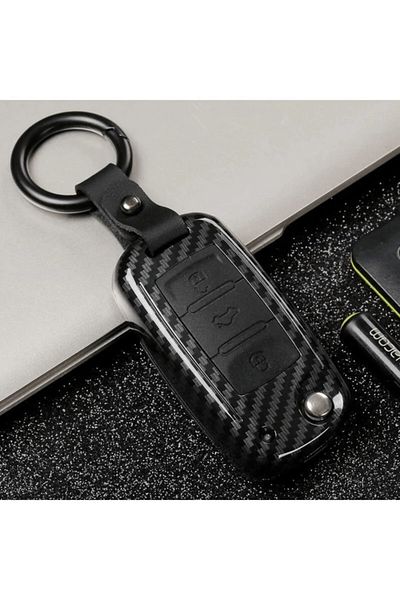 bigkey Volkswagen JETTA, POLO, GOLF -Seat-Skoda Switchblade Black Carbon Key Case UDS 3 BUTTON