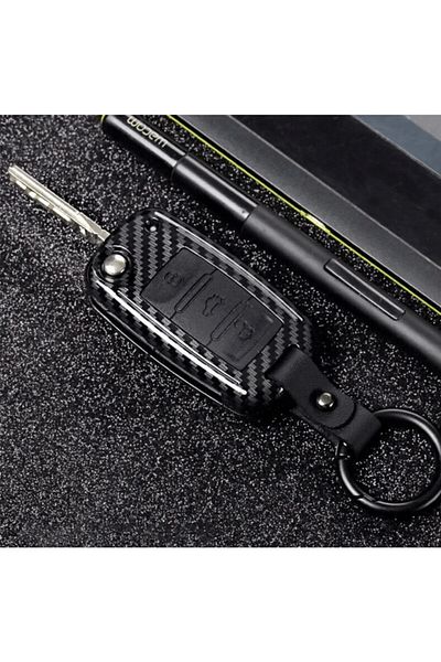 Skilit Volkswagen JETTA, POLO, GOLF -Seat-Skoda Switchblade Black Carbon Key Case UDS 3 BUTTON