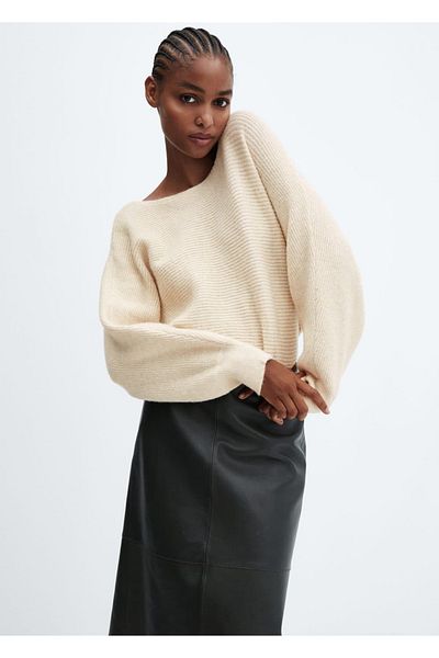 MANGO Woman Sweater with watermelon sleeves