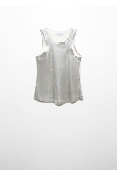 MANGO Woman Μπλούζα με φύλλο Lyocell