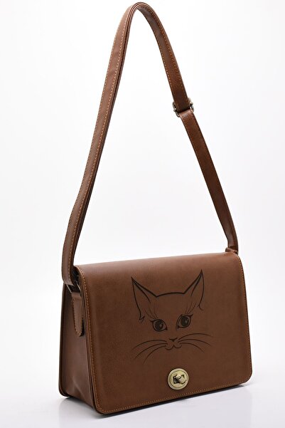 Jasmin Geantă de umăr de damă cu model Mandala Cat
