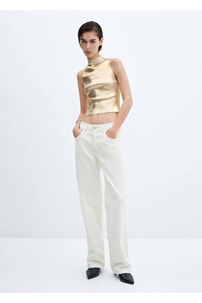 MANGO Woman Metallic Knitted Blouse