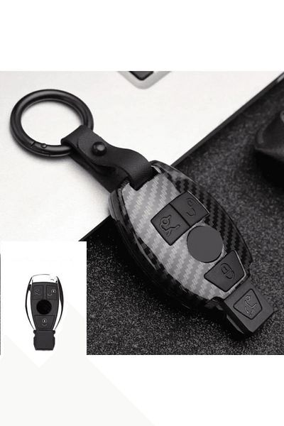 bigkey For Mercedes-Benz Black Carbon Key Case 3 Keys (OLD TYPE) 2004 2018