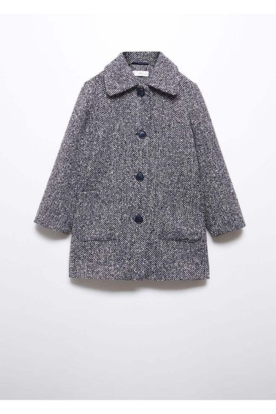 MANGO Kids Παλτό με κουμπιά με σχέδιο Houndstooth