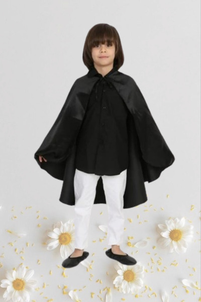 Nacar Unısex  Baskılı Gösteri Pelerini  Kostüm 5 yaş