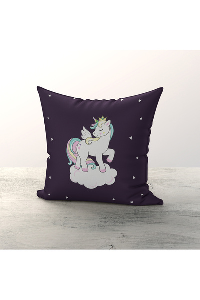 Talia Home Set de 3 huse de pernă pentru cameră pentru copii cu model de unicorn TLAKR-179