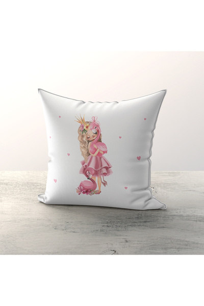 Talia Home Husă de pernă pentru cameră pentru copii cu model prințesă și flamingo, pachet de 3 TLAKR-230