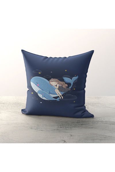 Talia Home Husă de pernă de 3 bucăți pentru cameră pentru copii și bebeluși cu model Fish Girl TLAKR-283