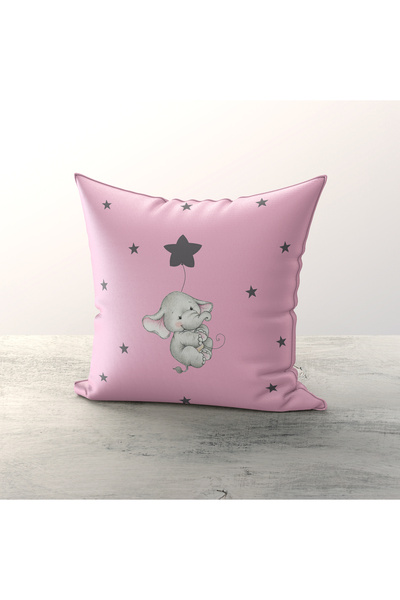 Talia Home Set de 3 huse de pernă pentru cameră pentru copii cu model de elefant înstelat TLAKR-178