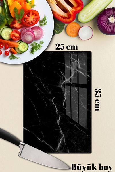 Comprox Tempered 25x35 cm Glass Cutting Board - Aesthetic, Durable and Multifunctional