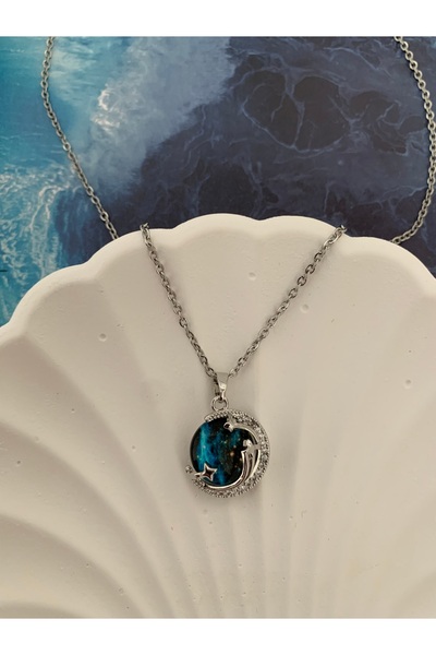 Melba Bijuteri قلادة كوكب فضية اللون 40 سم + 5 سم (سلسلة تمديد)