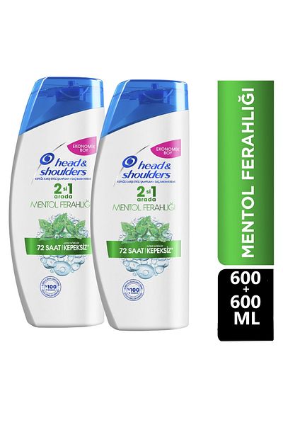 head and shoulders Menthol Freshness - Shampoo in 1 Effect Against Dandruff 600 Ml X 2 Pieces