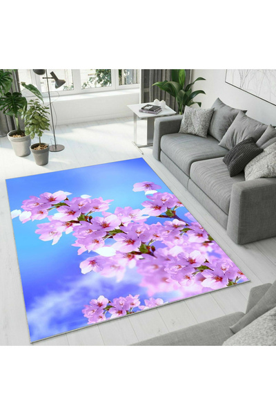 Colorix Carpet Dijital Baskı Dekoratif Kaymaz Taban Antibakteriyel Yıkanabili...