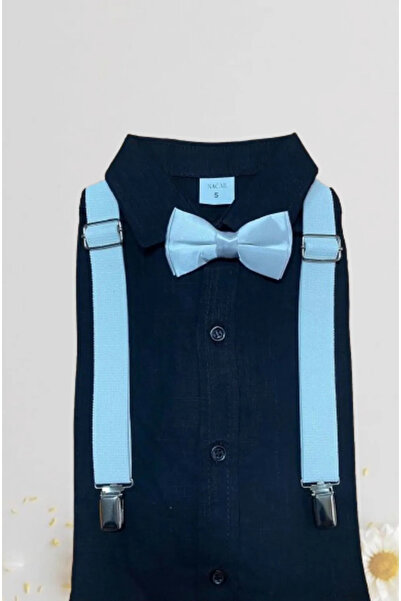 NOBLE STORE Αγόρι 23 Απριλίου Μακρυμάνικο Λινό Πουκάμισο Παπιγιόν Σετ Celebra...