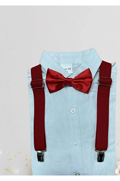 NOBLE STORE Αγόρι 23 Απριλίου Μακρυμάνικο Λινό Πουκάμισο Παπιγιόν Σετ Celebra...