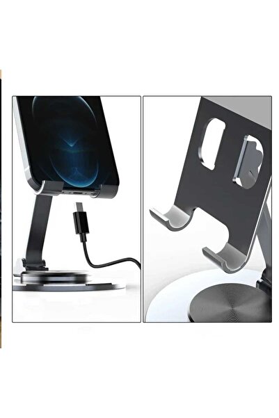 Asfal Black 360° Rotatable Foldable Desktop Phone Holder, Portable Tablet Holder Tablet Stand