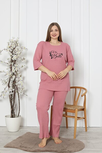 FAMES PİJAMA Plus Size Seasonal Comfortable Pajama Set