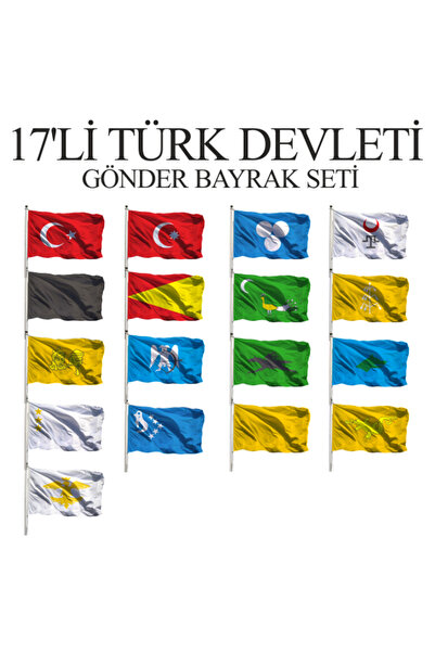 Bayrak 17'li Türk Devletleri Seti 70x105