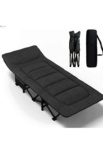 EFSANE KAMP - Konfor Ultralight Kampet Portatif Kamp Yatağı Siyah -  190x68x35cm