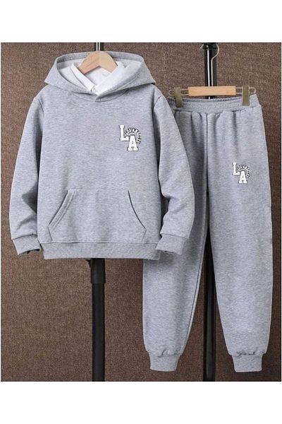 MINNOSUM MODA Los Angls Printed Children's Hooded Track Suit
