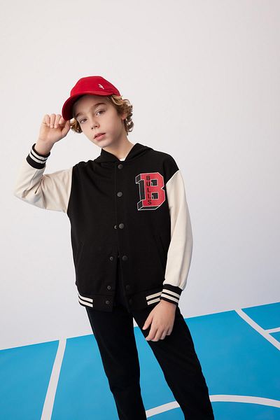 DeFacto Boy's Nba Chicago Bulls Hooded Bomber Cardigan B6818a824sp
