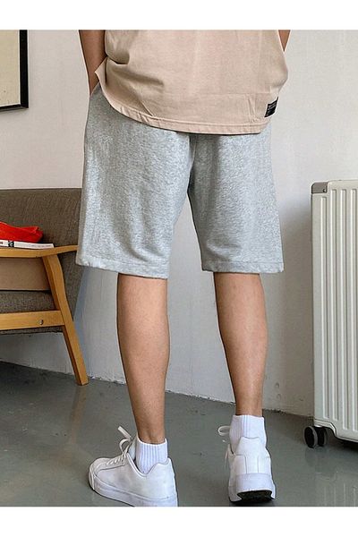 Mythologie California 23 Combed Cotton Short Shorts - Gray Printed High Waist Knitted Pocket Women